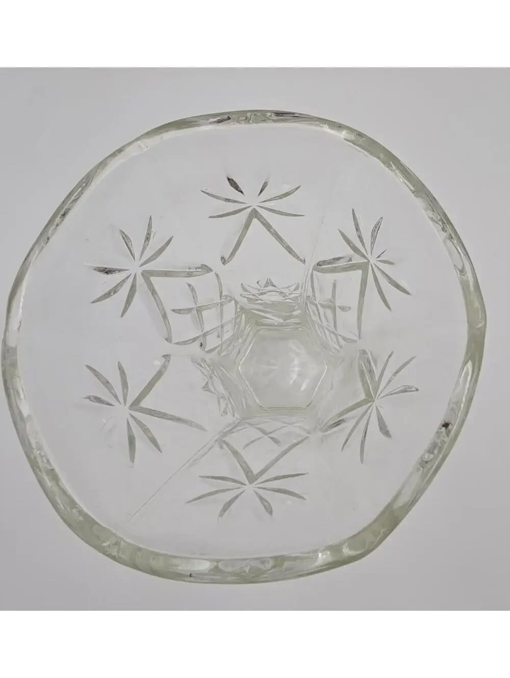 Vintage Anchor Hocking Early American Prescut Star/Star of David Clear Vase